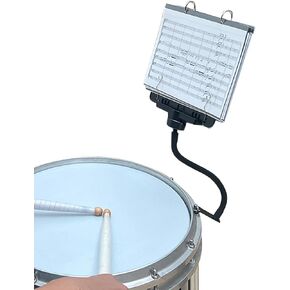 Marching Lyre MB-SB10, Adjustable Marching Band Music Lyre for Snare Drum and Bass Drum with 10 Pages, Holds 20 Sheets of Music