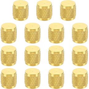 PATIKIL 1/4" SAE Service Access Valve Caps, 50 Pack Refrigeration Service Valve Cap Flat with Rubber Seal for HVAC AC System