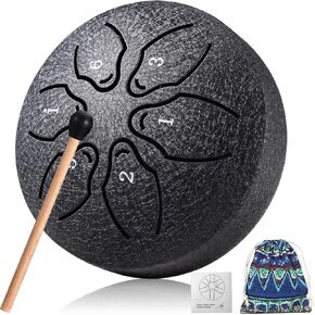 Facmogu 3 Inch 6 Notes Rain Drum for Outside, Chakra Drum for Rain Outdoor, Outdoor Handpan Rain Drum, Waterproof Mini Steel Tongue Drum Rain Chime Outside for Beginner Adult - Green (Bowling Pattern)