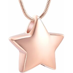 zeqingjw Star Shape Urn Necklace for Ashes Stainless Steel Urn Pendant Cremation Jewelry for Ashes Memory Keepsake Gifts Jewelry for Women Men
