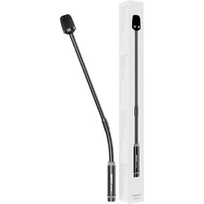 DJ Microphone for Audio Mixer, 17 Inch Professional XLR Wired Dynamic Gooseneck Mic, Black Metal Supports 360° Rotation, Bending, Noise Reduction
