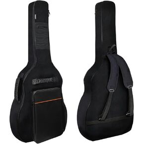 NAGAN 40 41 42 inch Guitar Bag, Waterproof Oxford Gig Guitar Bag, 0.5-inch Extra Thick Padding, Guitar Case Backpack with Adjustable Shoulder Strap, Back Hanger Loop (Black & Orange)