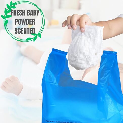 Baby Diaper Disposal Sacks (600 Count), Baby Powder Scented Easy-Tie Diaper Bags, Multipurpose Disposal Bags for Diapers, Dog Waste, Cat Litter & Sanitary Products (Purple) in Saudi Arabia