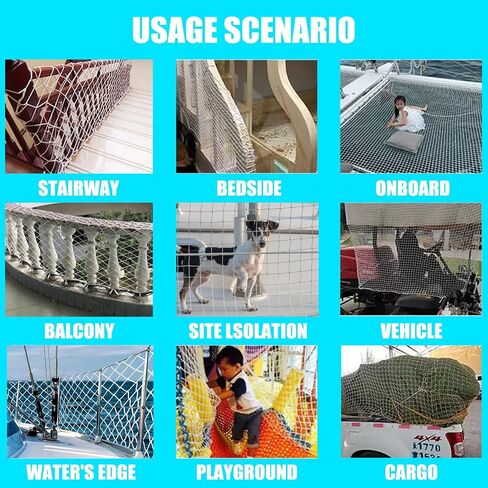 Climbing Cargo Net for Kids Outdoor Balcony Safety Net Rope Netting Playground Climbing Net Stairway Railing Safety Net for Children Pets Toys Knotless Polyester Sports Netting in Saudi Arabia