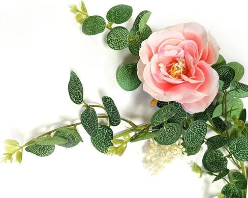 Eucalyptus Garlands, Flower Garland, Wedding Arch Flowers, Floral Swag for Wedding Christmas Decoration Table Backdrop Arch Wall Party Home Bedroom Décor (Pink) in Saudi Arabia