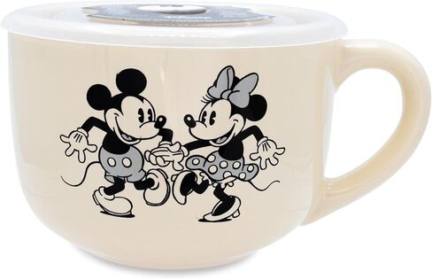 Silver Buffalo Peanuts Snoopy and Woodstock Ceramic Soup Mug with Vented Plastic Lid, 24 Ounces, 1 Count (Pack of 1) in Saudi Arabia