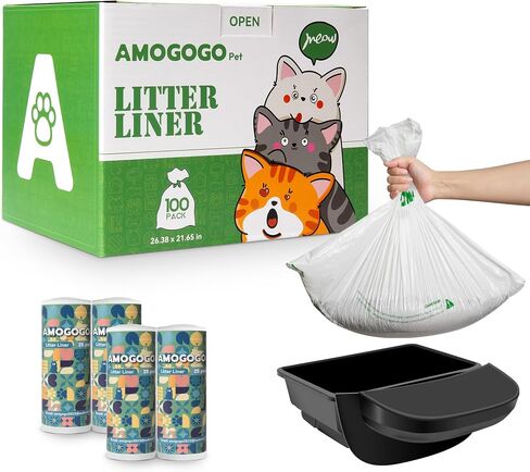 AMOGOGOPET Litter Robot Waste Bags Fit for Litter Robot 3 and 4, 50 Pack Liner Bags, Self Cleaning Cat Litter Box Trash bags with 9-11 Gallons of Capacity in Saudi Arabia
