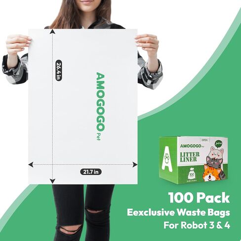 AMOGOGOPET Litter Robot Waste Bags Fit for Litter Robot 3 and 4, 50 Pack Liner Bags, Self Cleaning Cat Litter Box Trash bags with 9-11 Gallons of Capacity in Saudi Arabia
