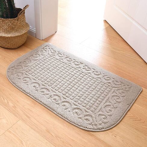 COSY HOMEER 27X18 Inch Anti Fatigue Kitchen Rug Mats are Made of 100% Polypropylene Half Round Rug Cushion Specialized in Anti Slippery and Machine Washable (Beige 1 pc) … in Saudi Arabia