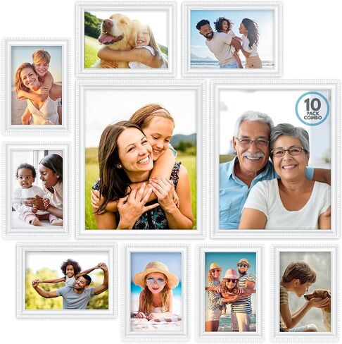 مجموعة إطارات الصور السوداء من Icona Bay - 10 قطع (خمسة 4x6، ثلاثة 5x7، اثنتان 8x10)، مجموعة Inspirations Collection متعددة العبوات لمعرض الحائط المعاصر in Kuwait