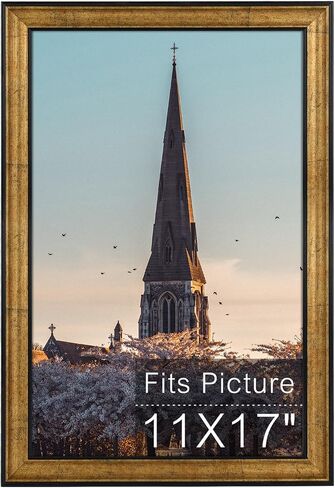 AUEAR, 8X12 Picture Frame Without Mat to Display 8X12 Poster/Photo Frames, Tempered Glass Photo Frame Display Wall Mounting (Dark Gold Brown & Bronze) in Saudi Arabia