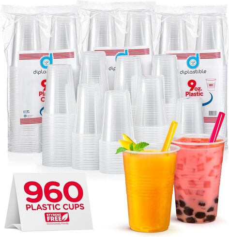 Diplastible 2400 pack 5 oz Clear Plastic Cups for Parties, Disposable Drinking Cups for Birthday Party Supplies, Office, Home, Events, Picnics and Dessert in Saudi Arabia