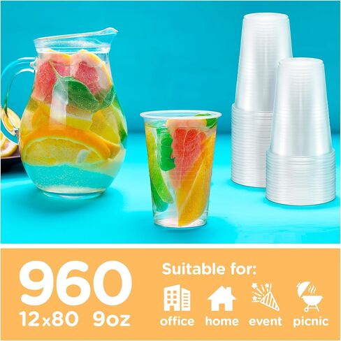 Diplastible 2400 pack 5 oz Clear Plastic Cups for Parties, Disposable Drinking Cups for Birthday Party Supplies, Office, Home, Events, Picnics and Dessert in Saudi Arabia