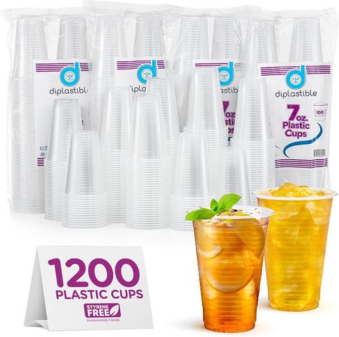 Diplastible 2400 pack 5 oz Clear Plastic Cups for Parties, Disposable Drinking Cups for Birthday Party Supplies, Office, Home, Events, Picnics and Dessert in Saudi Arabia