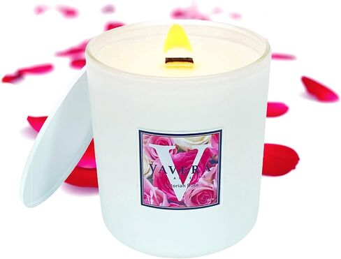 Fraser Fir Wood Wick Candles That Crackle, 14 ounce Matte White Jar, Our Signature Fragrance Smells Like Real Pine Scent! Vegan, Soy, Non Toxic. Hand-Crafted in USA. in Saudi Arabia