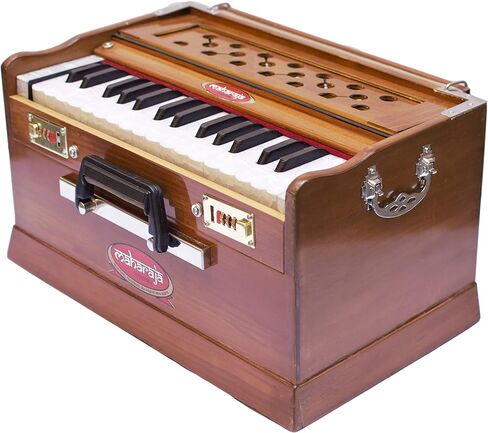 هارمونيوم محمول، موديل 2024-25 صغير، 2 1/4 أوكتاف سابتاك، 3 طيات أسفل، 17 × 10 × 10 بوصة، مقبض، حقيبة، رفيق يوجا كيرتان، أداة هارمونيوم مصنوعة يدويًا PH1 in Kuwait
