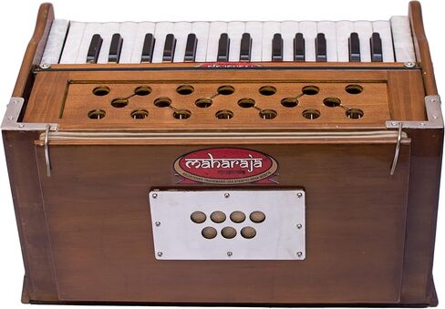 هارمونيوم محمول، موديل 2024-25 صغير، 2 1/4 أوكتاف سابتاك، 3 طيات أسفل، 17 × 10 × 10 بوصة، مقبض، حقيبة، رفيق يوجا كيرتان، أداة هارمونيوم مصنوعة يدويًا PH1 in Kuwait