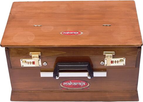 هارمونيوم محمول، موديل 2024-25 صغير، 2 1/4 أوكتاف سابتاك، 3 طيات أسفل، 17 × 10 × 10 بوصة، مقبض، حقيبة، رفيق يوجا كيرتان، أداة هارمونيوم مصنوعة يدويًا PH1 in Kuwait