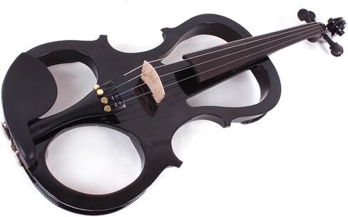 16 inch Electric Viola Full Size Silent Pickups Practice Viola with Viola Case & Bow & AUX cable (4 String Black Style 1) in Saudi Arabia