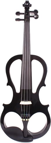 16 inch Electric Viola Full Size Silent Pickups Practice Viola with Viola Case & Bow & AUX cable (4 String Black Style 1) in Saudi Arabia