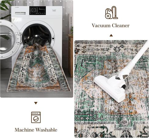 سجادة منطقة RUGSREAL مقاس 9x12 سجادة لغرفة النوم سجادة عتيقة بغطاء للأرضيات الداخلية سجادة عتيقة وخفيفة الوزن وقابلة للغسل وغير قابلة للانزلاق لغرفة المعيشة وغرفة الطعام، رمادي داكن، 9 × 12 in Kuwait