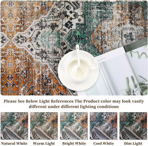 سجادة منطقة RUGSREAL مقاس 9x12 سجادة لغرفة النوم سجادة عتيقة بغطاء للأرضيات الداخلية سجادة عتيقة وخفيفة الوزن وقابلة للغسل وغير قابلة للانزلاق لغرفة المعيشة وغرفة الطعام، رمادي داكن، 9 × 12 in Kuwait