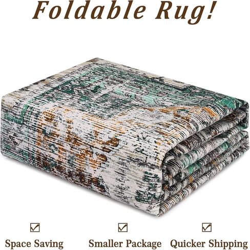 سجادة منطقة RUGSREAL مقاس 9x12 سجادة لغرفة النوم سجادة عتيقة بغطاء للأرضيات الداخلية سجادة عتيقة وخفيفة الوزن وقابلة للغسل وغير قابلة للانزلاق لغرفة المعيشة وغرفة الطعام، رمادي داكن، 9 × 12 in Kuwait