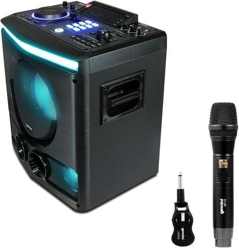 مكبر صوت Gemini Sound GPK-800 بقوة 2400 وات مع بلوتوث وUSB وراديو FM مع نظام ميكروفون لاسلكي UHF محمول باليد من Gemini GMU-M100 مع جهاز استقبال إضافي in Kuwait