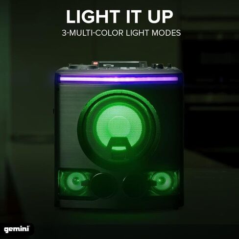 مكبر صوت Gemini Sound GPK-800 بقوة 2400 وات مع بلوتوث وUSB وراديو FM مع نظام ميكروفون لاسلكي UHF محمول باليد من Gemini GMU-M100 مع جهاز استقبال إضافي in Kuwait