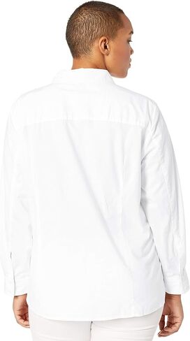 Tommy Hilfiger Women's Button Collared Shirt with Adjustable Sleeves, Cornell Blue Stripe, Medium in Kuwait