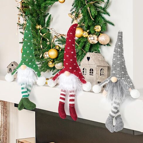 3Pcs Lighted Christmas Gnome Decorations 14 Inch Handmade Glowing Gnomes Plush Santa Ornaments Swedish Tomte Light Up Elf Dolls Xmas Gifts Party Home Office Table Christmas Tree Decor in Saudi Arabia