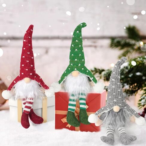 3Pcs Lighted Christmas Gnome Decorations 14 Inch Handmade Glowing Gnomes Plush Santa Ornaments Swedish Tomte Light Up Elf Dolls Xmas Gifts Party Home Office Table Christmas Tree Decor in Saudi Arabia