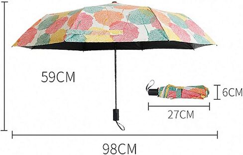 Lakke Colorful Mini Portable Folding Umbrella Umbrellas Windproof Anti-UV Parasol Cherry in Saudi Arabia
