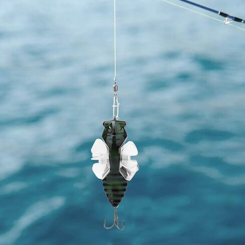 في بيست لايف طعم صيد على شكل سيكادا من بيونيك، 7.5 سم خطاف طعم صيد صناعي صلب مع دوران دوار in Kuwait