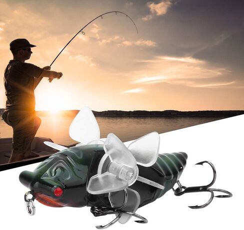 في بيست لايف طعم صيد على شكل سيكادا من بيونيك، 7.5 سم خطاف طعم صيد صناعي صلب مع دوران دوار in Kuwait