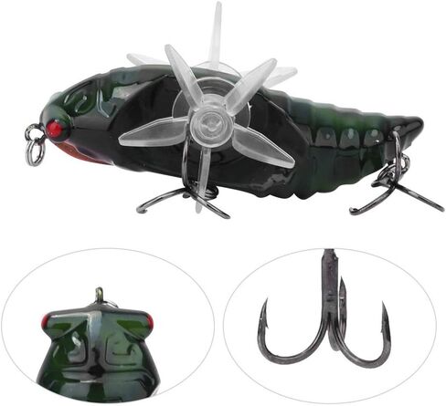 في بيست لايف طعم صيد على شكل سيكادا من بيونيك، 7.5 سم خطاف طعم صيد صناعي صلب مع دوران دوار in Kuwait