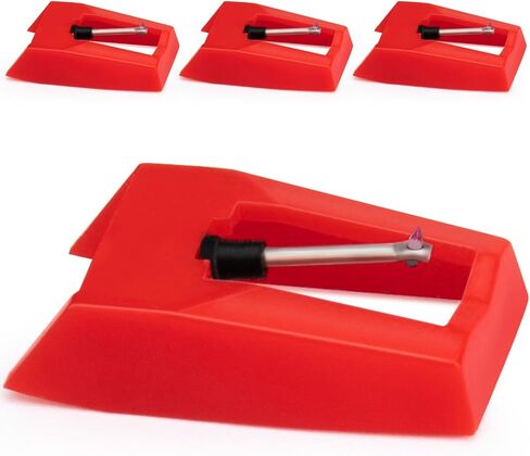 4 Pack Upgrade Record Player Needle, Ruby Turnable Stylus Replacement Crosley Record Player Needles for Most Crosley, Victrola Lp, Ion, Needle Replacement Lp Vinyl Turntable in Saudi Arabia