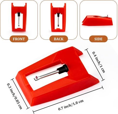 4 Pack Upgrade Record Player Needle, Ruby Turnable Stylus Replacement Crosley Record Player Needles for Most Crosley, Victrola Lp, Ion, Needle Replacement Lp Vinyl Turntable in Saudi Arabia
