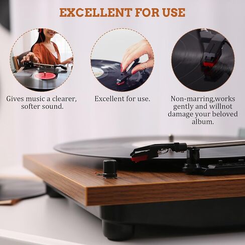 4 Pack Upgrade Record Player Needle, Ruby Turnable Stylus Replacement Crosley Record Player Needles for Most Crosley, Victrola Lp, Ion, Needle Replacement Lp Vinyl Turntable in Saudi Arabia