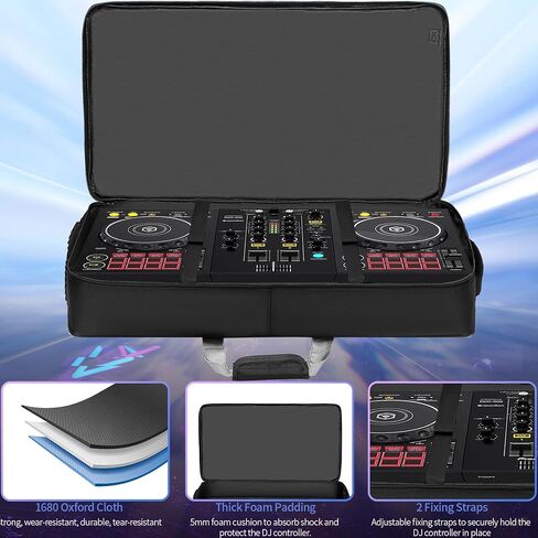 DJ Controller Case Compatible with FLX10 / DDJ 1000 / 1000SRT / DDJ-REV7 / DDJ-REV5 / SC LIVE 4, DJ Controller Carrying Case Padded with Multi-pocket, DJ Case for DJ Controller & Accessories in Kuwait