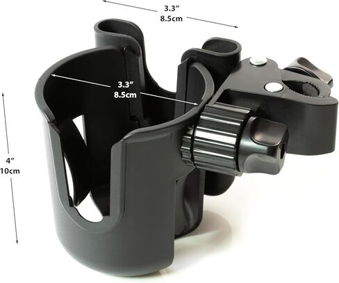 حامل أكواب بحامل ميكروفون من فابريكو مع حامل هاتف، حامل هاتف 2 في 1 أيضًا لعربة الأطفال والدراجة والكرسي المتحرك والمشاية والسكوتر وجهاز المشي وعربة الجولف وعربة التسوق وكرسي الشاطئ. in Kuwait