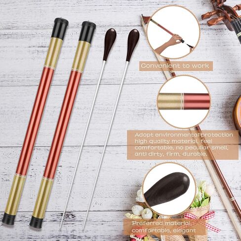 Yeshone 15 Inch Music Conducting Baton with Case Conductor Baton Orchestra Rosewood Handle Music Conductor Baton Lightweight Choir Director Baton for Choral Symphony Concert(Black) in Saudi Arabia