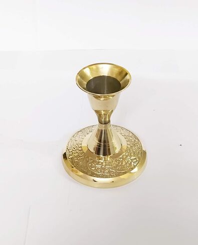 حامل شموع نحاسي لغرفة المعيشة حامل شمعدان لحامل شموع الطاولة حامل شموع حامل عمود معدني هدية الزفاف حاملات الشموع المركزية (3.2 بوصة) in Kuwait