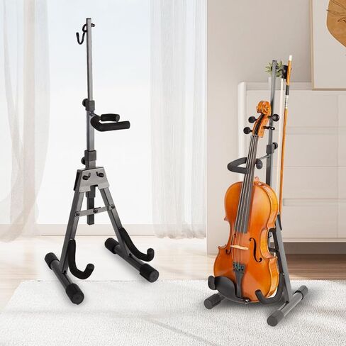 yinyu Violin Stand with bow holder,Adjustable Portable Folding Tripod Metal Stand for Mini Small Guitars,Banjo,Ukulele,Mandolin… in Saudi Arabia