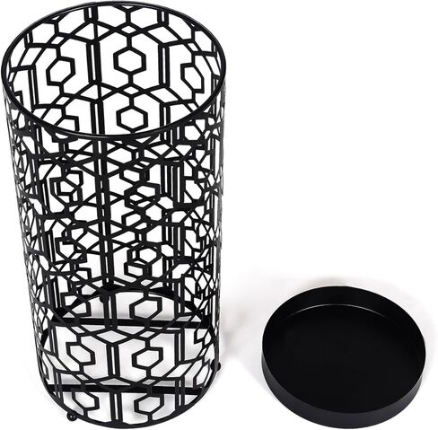 Edeco مظلة معدنية حامل مظلة مربعة ذهبية رف للعصا عصي للمشي المظلات ديكور المنزل والمكتب مع علبة تنقيط in Kuwait