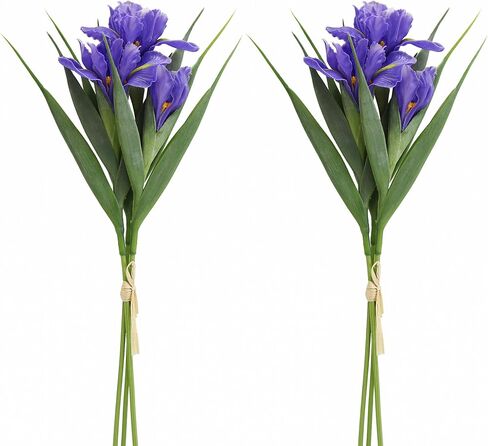 6 Pcs Iris Flower, Artificial Flowers for Decoration, Fake Latex Bouquet for Home Kitchen Garden Wedding Bridal Party Office Centerpieces Décor (6, Blue) in Saudi Arabia