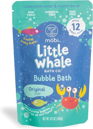 Mobi Little Whale Bubble Bath - Makes 12 Bubble Baths, Moisturizing Bubbles, for All Skin Types, Non Toxic, Chemical Free, GMO Free - 8 Fl Oz in Kuwait
