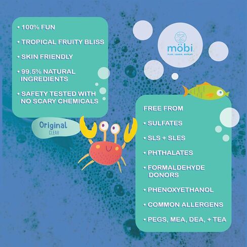 Mobi Little Whale Bubble Bath - Makes 12 Bubble Baths, Moisturizing Bubbles, for All Skin Types, Non Toxic, Chemical Free, GMO Free - 8 Fl Oz in Kuwait