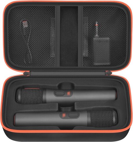 حافظة لاسلكية لميكروفون بلوتوث Boobowl متوافقة مع ميكروفون JBL PartyBox اللاسلكي - ميكروفونات رقمية 2X، صندوق حامل ميكروفون لاسلكي محمول للبطارية القابلة لإعادة الشحن، وأجهزة الاستقبال، والمحول (حقيبة فقط) in Kuwait