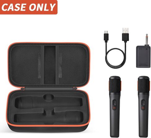حافظة لاسلكية لميكروفون بلوتوث Boobowl متوافقة مع ميكروفون JBL PartyBox اللاسلكي - ميكروفونات رقمية 2X، صندوق حامل ميكروفون لاسلكي محمول للبطارية القابلة لإعادة الشحن، وأجهزة الاستقبال، والمحول (حقيبة فقط) in Kuwait